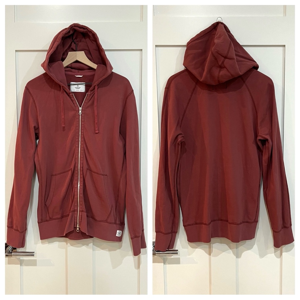 Reigning Champ 🍁 Full Zip Up Hoodie Sweatshirt Midweight Hooded Sweater Red M